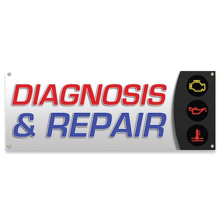Signmission Diagnosis & Repair Banner Concession Stand Food Truck Single Sided B-30042